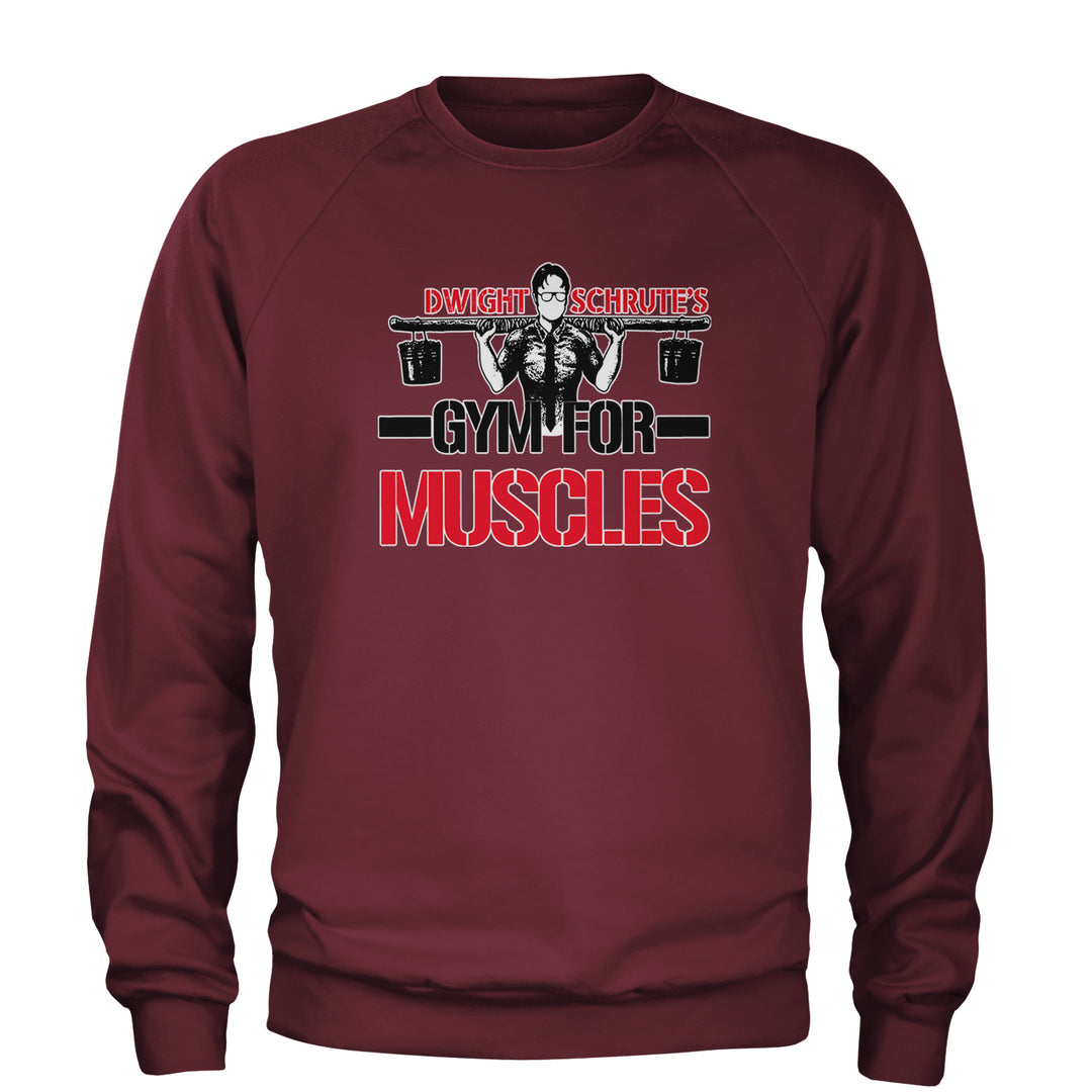 Dwight Schrute Gym For Muscles Office Workout Adult Crewneck Sweatshirt