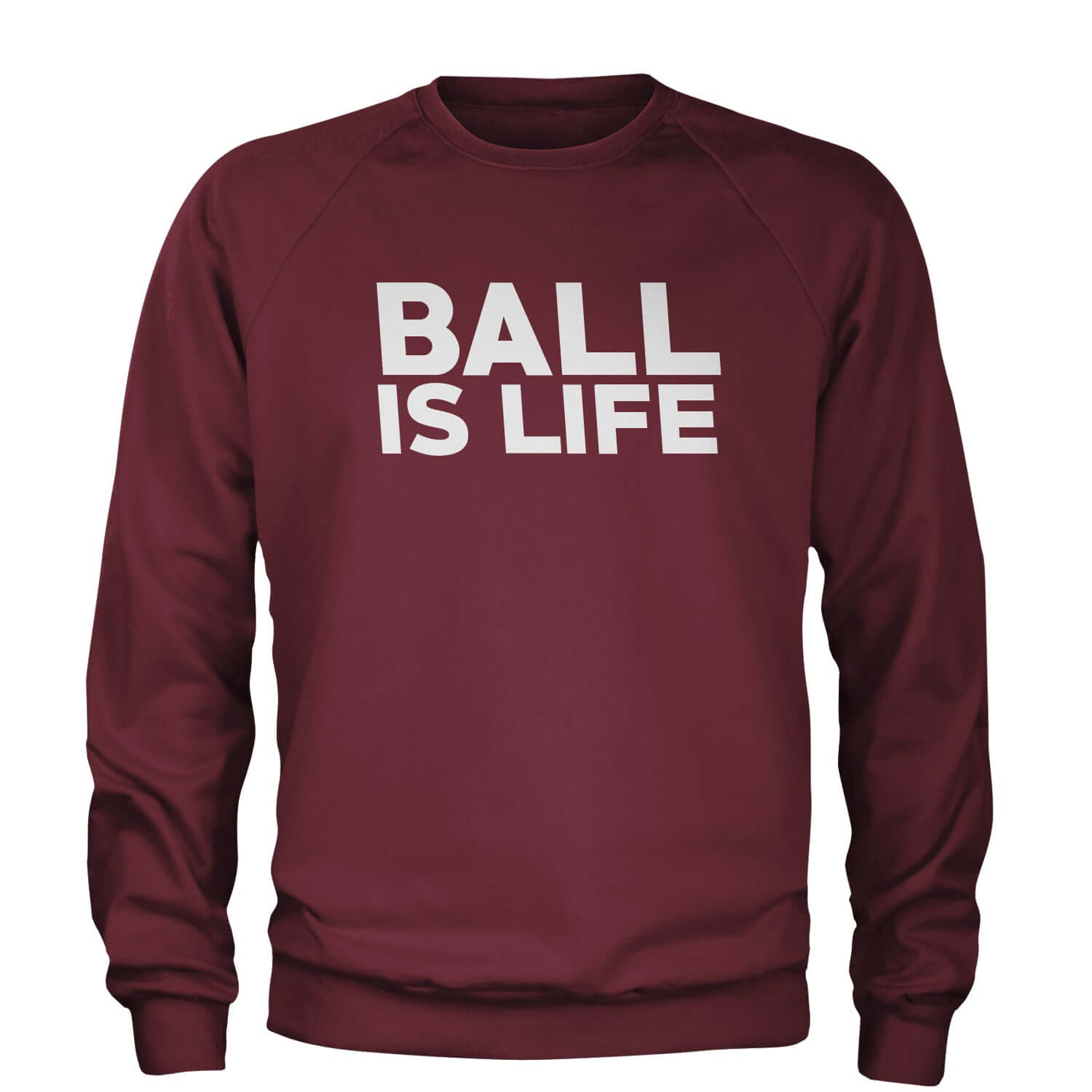 Ball Is Life Adult Crewneck Sweatshirt baseball, basketball, football by Expression Tees