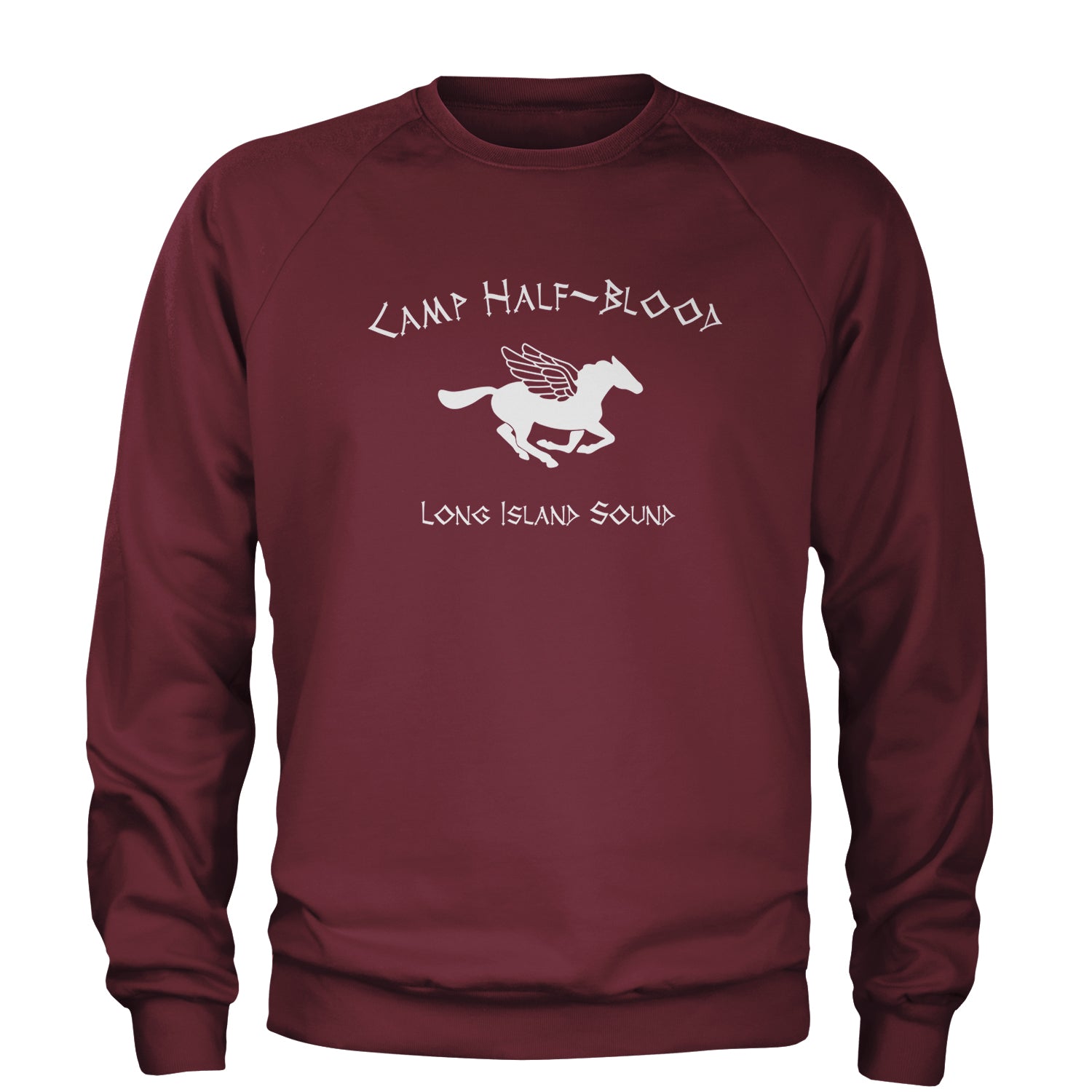 Camp Half Blood Long Island Sound Adult Crewneck Sweatshirt and, apollo, blood, camp, half, jackson, jupiter, olympians, percy, the by Expression Tees