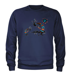 Native American Kokopelli Southwest Adult Crewneck Sweatshirt american, hopi, indian, native, navajo by Expression Tees