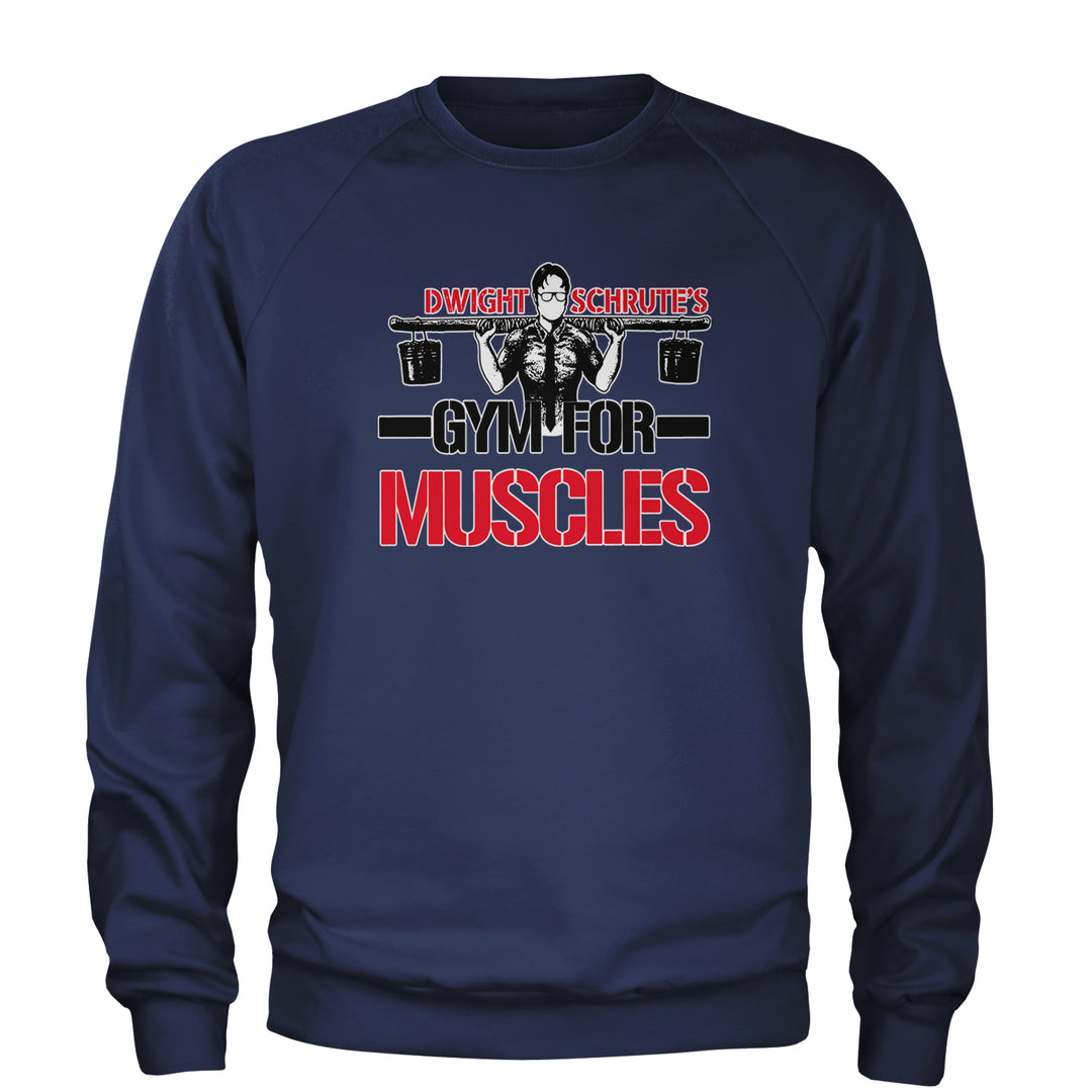 Dwight Schrute Gym For Muscles Office Workout Adult Crewneck Sweatshirt