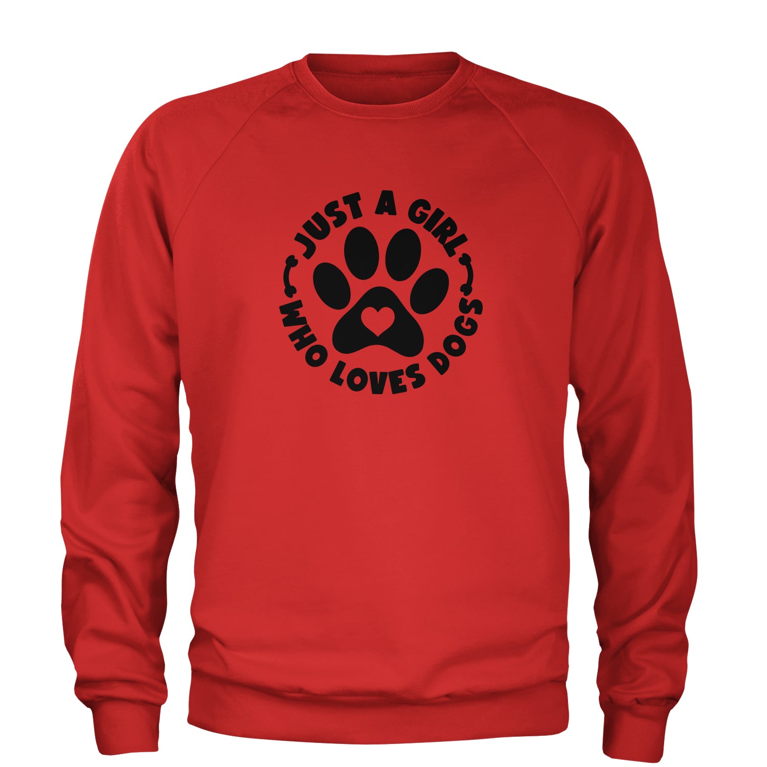 Dogs Just A Girl Who Loves DOGS Adult Crewneck Sweatshirt dog, puppy, rescue by Expression Tees