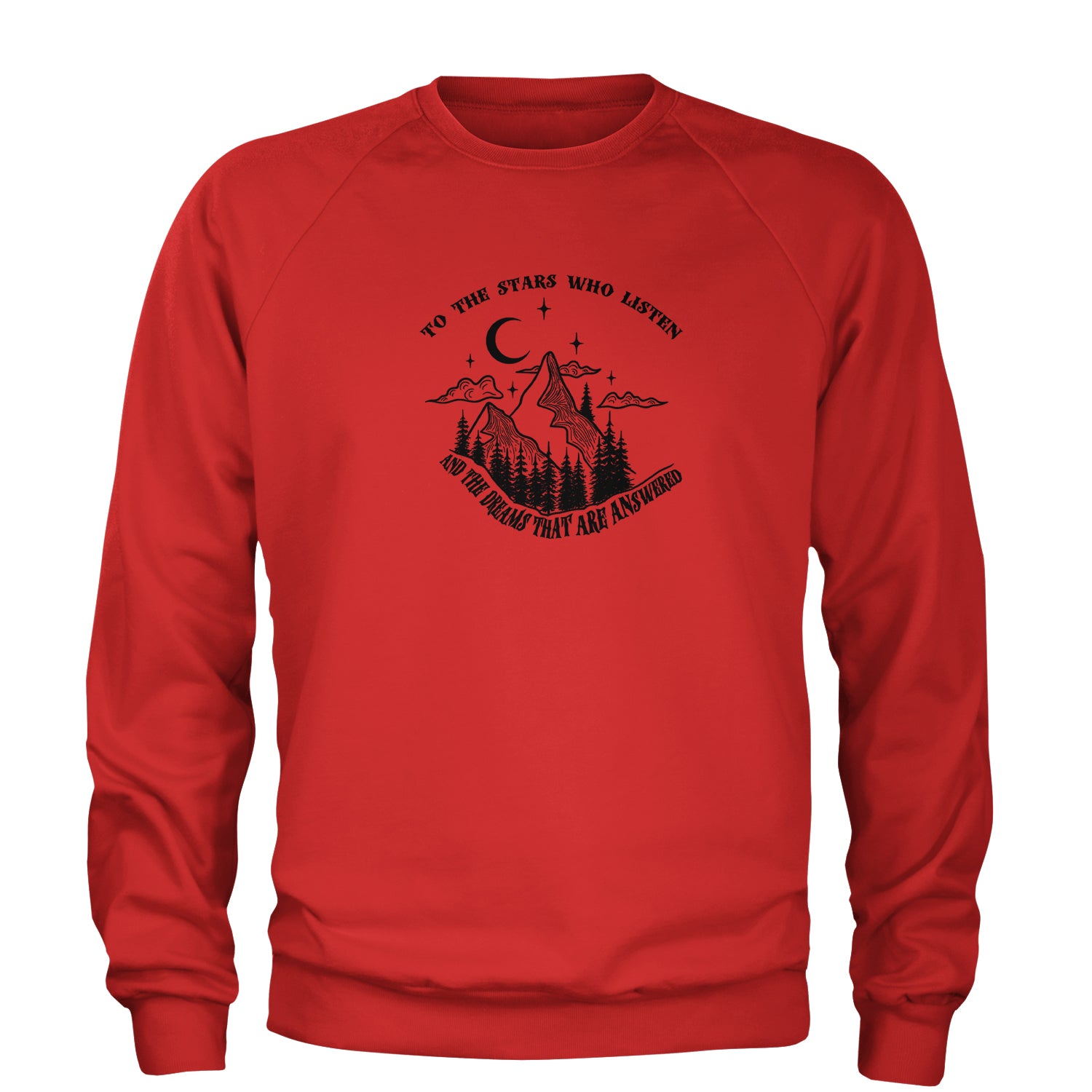 To The Stars Who Listen… ACOTAR Quote Adult Crewneck Sweatshirt acotar, court, tamlin, thorns by Expression Tees