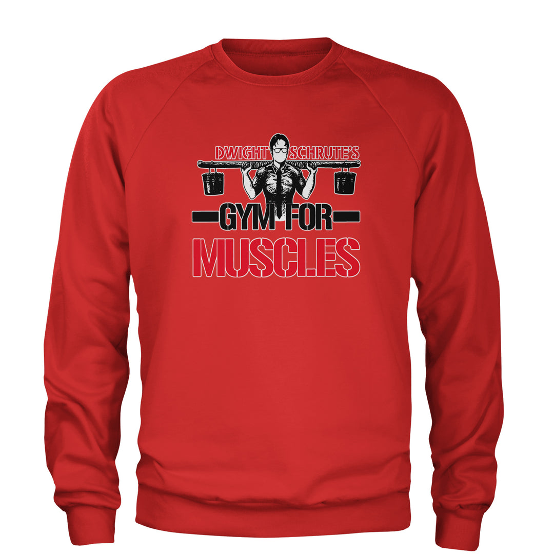 Dwight Schrute Gym For Muscles Office Workout Adult Crewneck Sweatshirt