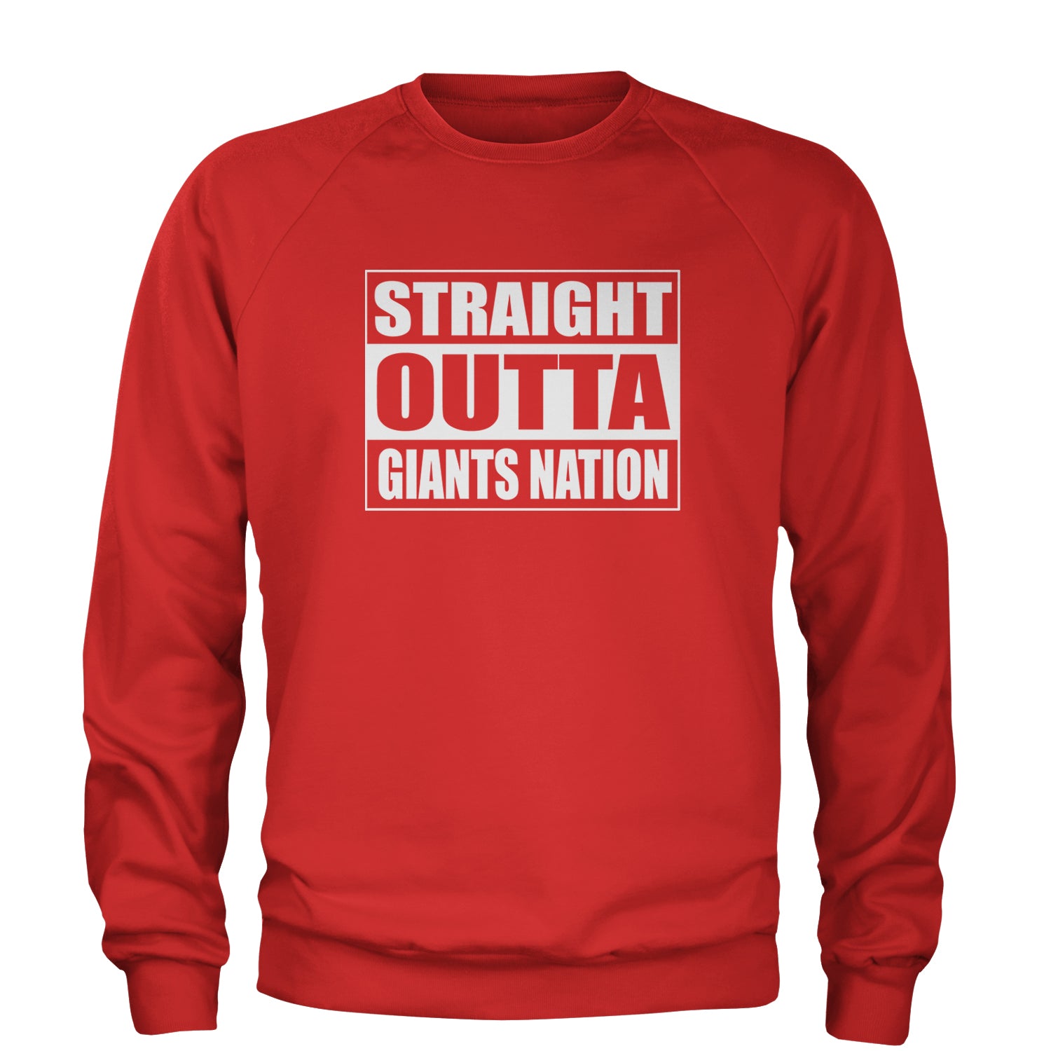 Straight Outta Giants Nation Adult Crewneck Sweatshirt bleed, blue, football, giants, new, ny, york by Expression Tees