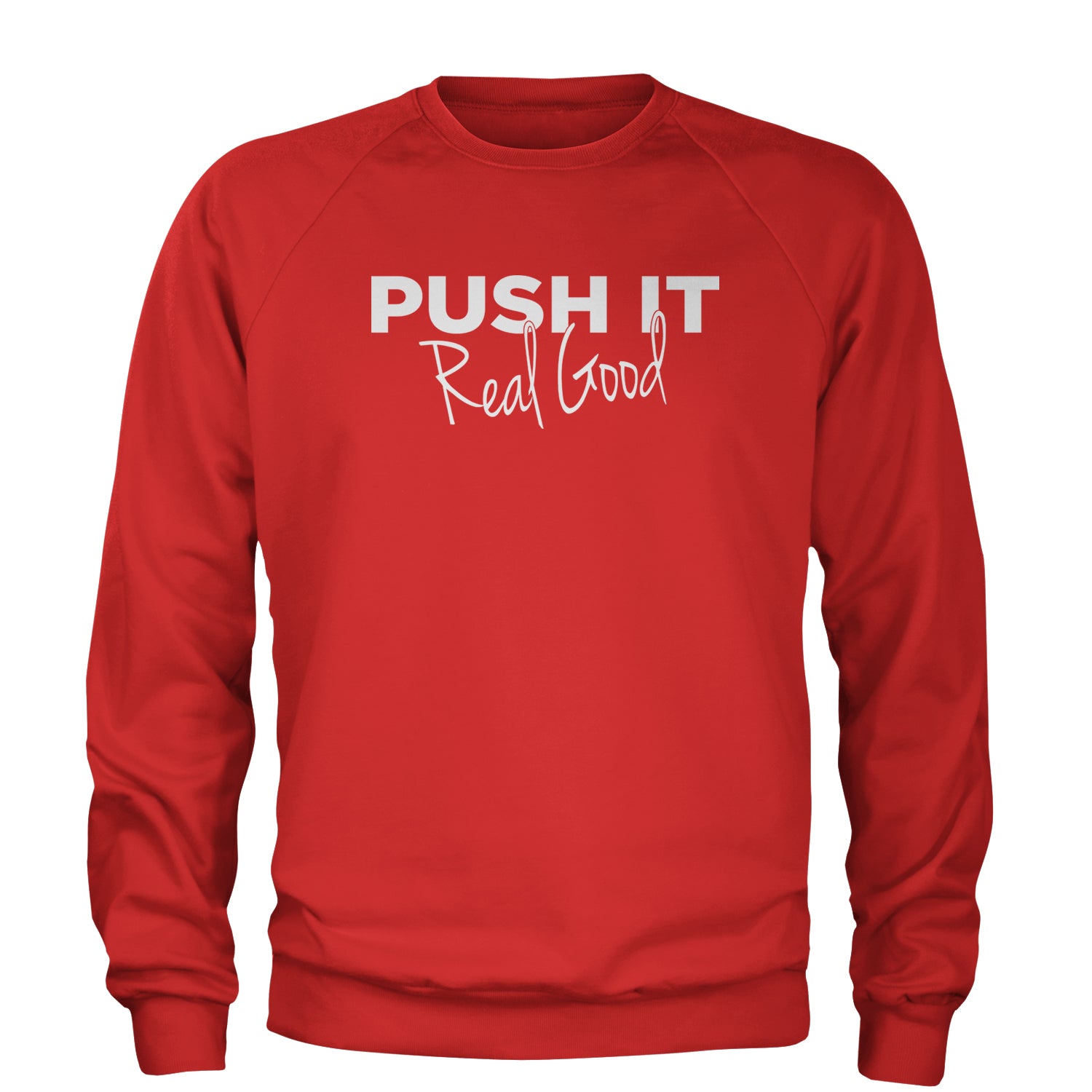 Push It Real Good Adult Crewneck Sweatshirt mix, mixtape, nkotb, tape, tour by Expression Tees