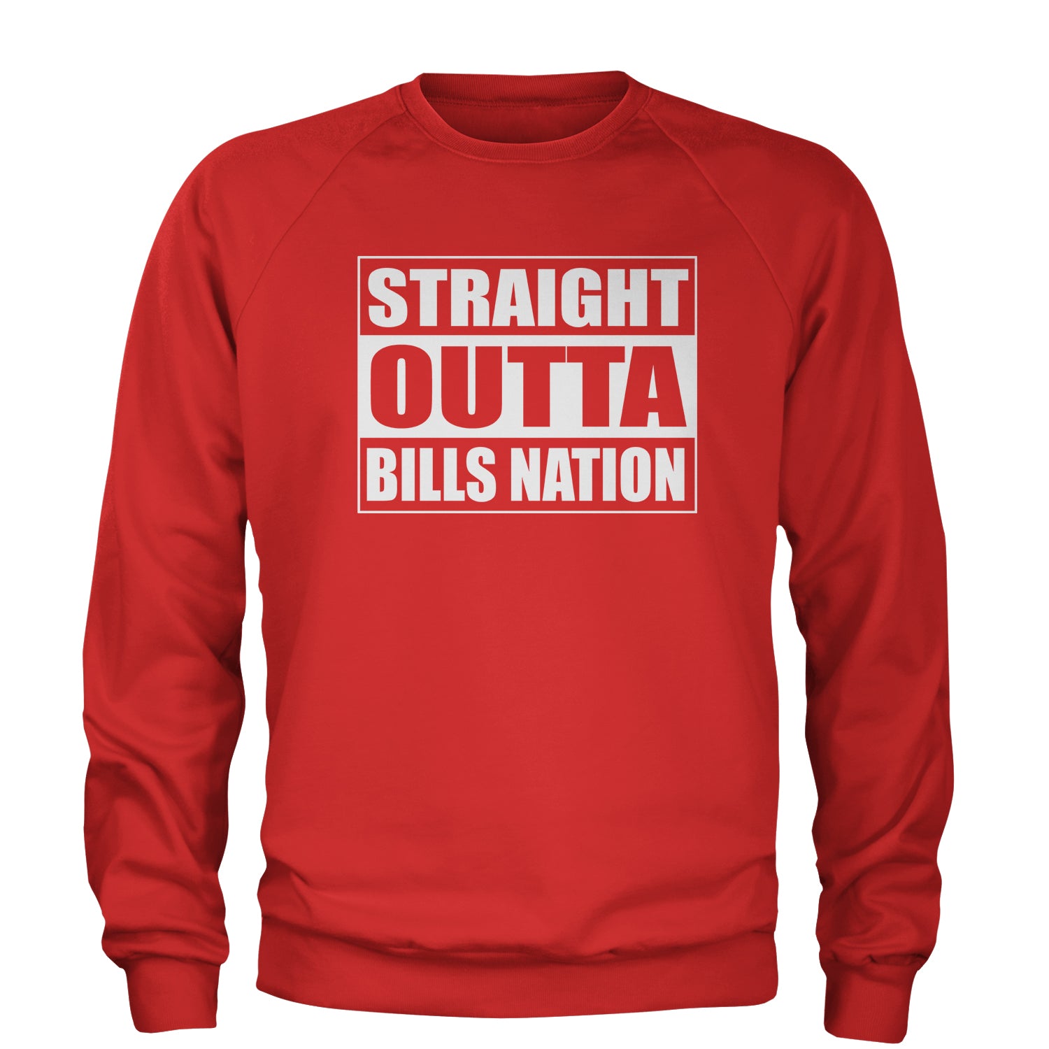 Straight Outta Bills Nation Adult Crewneck Sweatshirt bills, buffalo, football, new, york by Expression Tees
