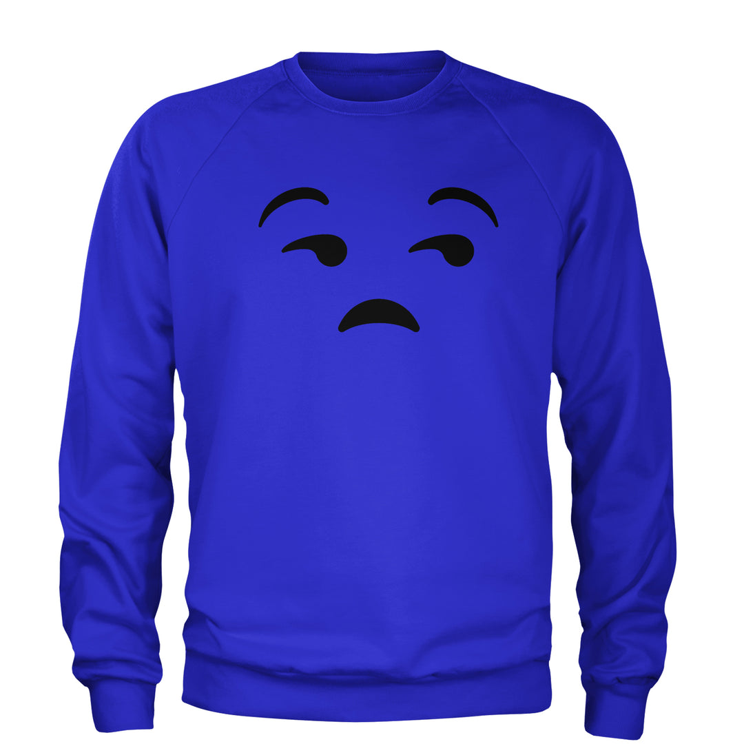 Emoticon Whatever Smile Face Adult Crewneck Sweatshirt cosplay, costume, dress, emoji, emote, face, halloween, smiley, up, yellow by Expression Tees