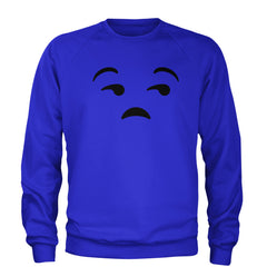 Emoticon Whatever Smile Face Adult Crewneck Sweatshirt cosplay, costume, dress, emoji, emote, face, halloween, smiley, up, yellow by Expression Tees
