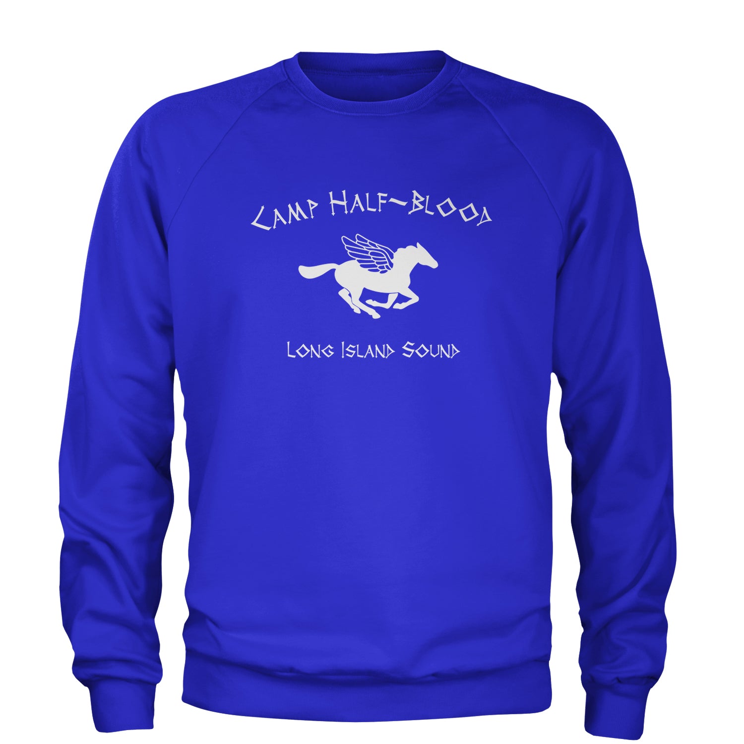 Camp Half Blood Long Island Sound Adult Crewneck Sweatshirt and, apollo, blood, camp, half, jackson, jupiter, olympians, percy, the by Expression Tees