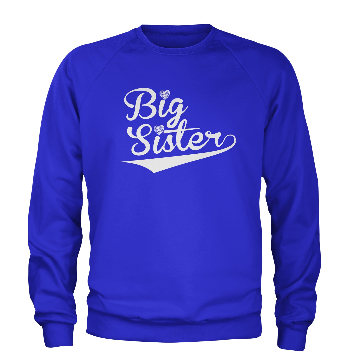 Big Sister Sibling Adult Crewneck Sweatshirt announcement, big, brother, family, little, rivalry, sibling, sister by Expression Tees