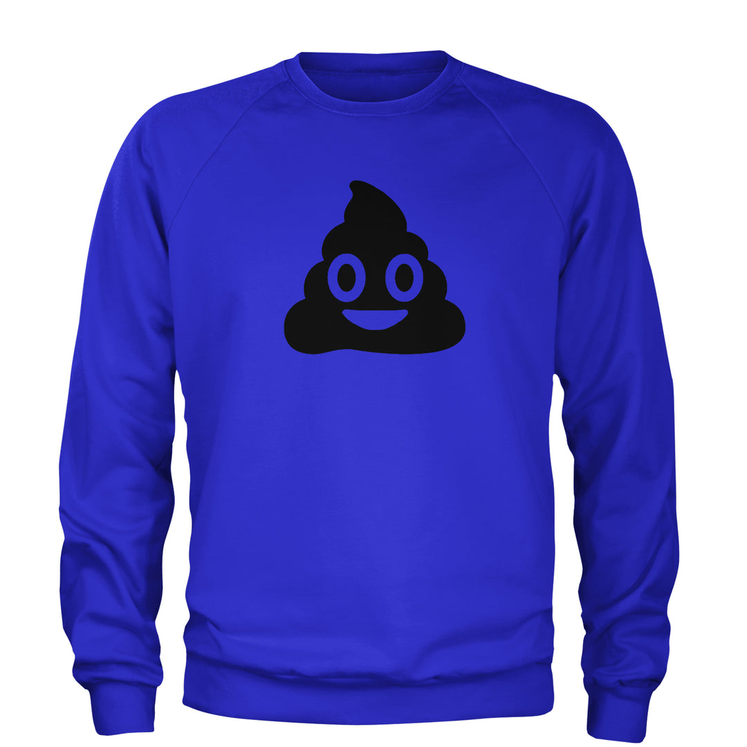 Emoticon Poop Face Smile Face Adult Crewneck Sweatshirt cosplay, costume, dress, emoji, emote, face, halloween, smiley, up, yellow by Expression Tees
