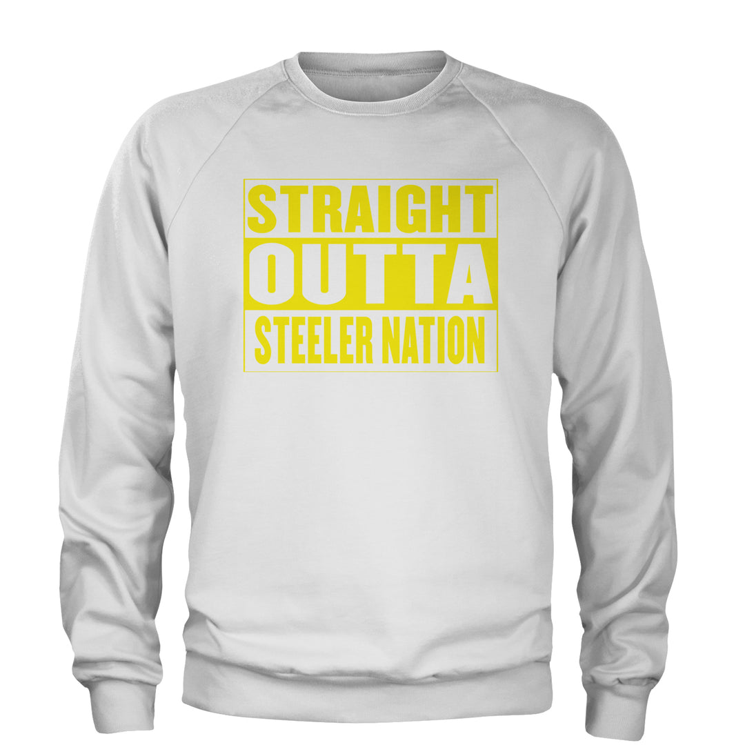 Straight Outta Steeler Nation Football  Adult Crewneck Sweatshirt