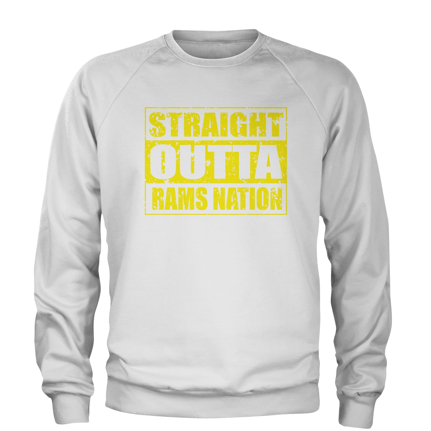 Straight Outta Rams Nation Adult Crewneck Sweatshirt california, football, jersey by Expression Tees