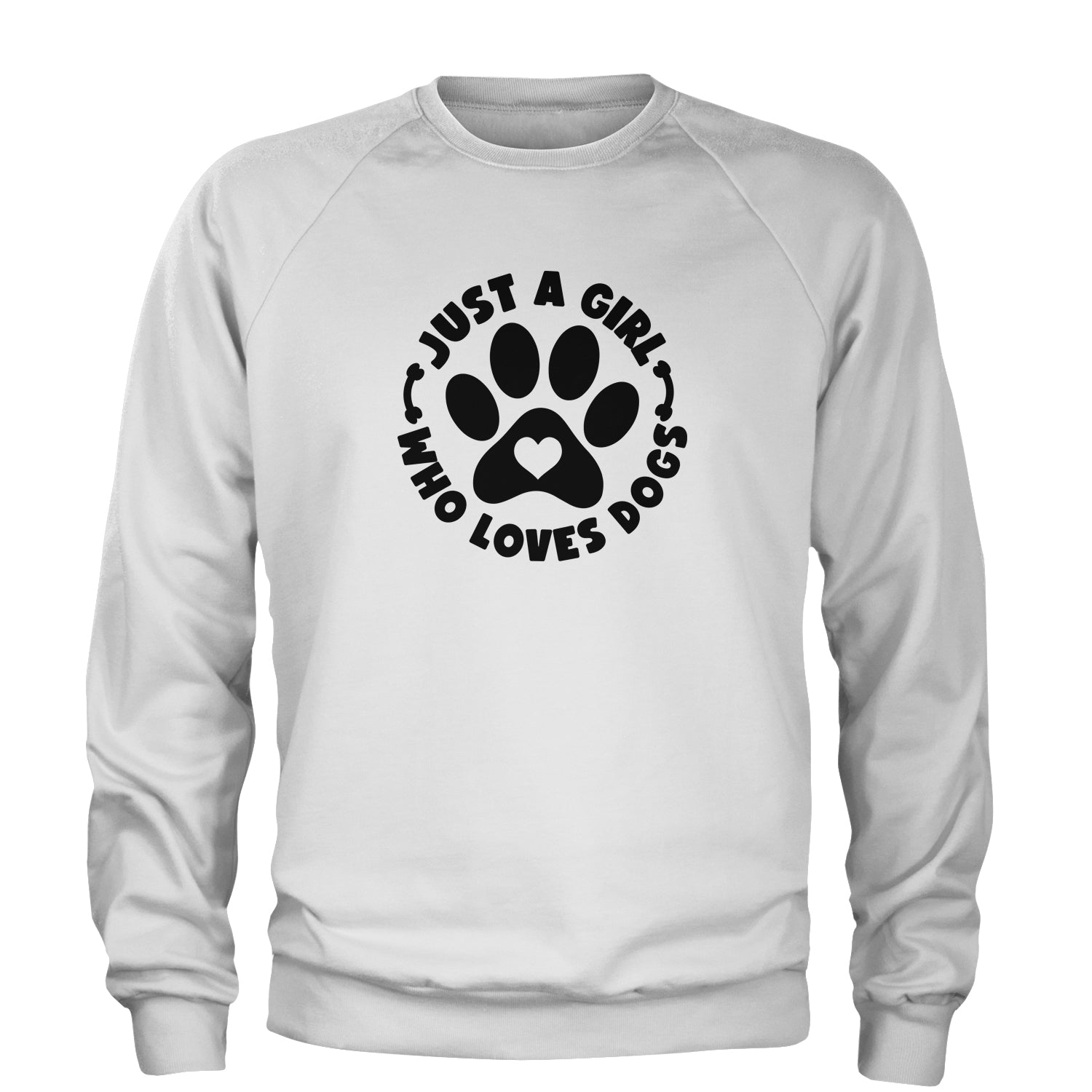 Dogs Just A Girl Who Loves DOGS Adult Crewneck Sweatshirt dog, puppy, rescue by Expression Tees