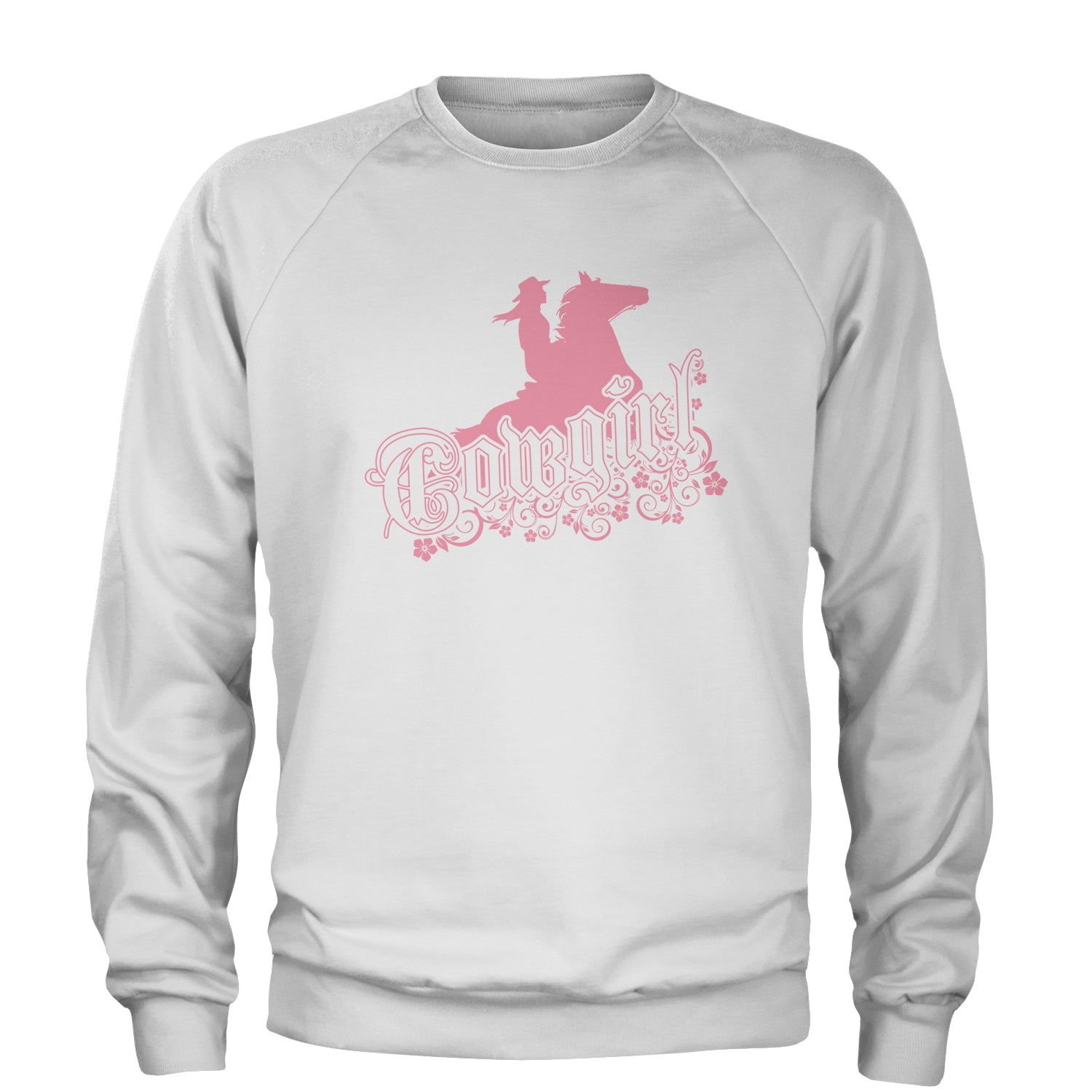Cowgirl Riding A Horse Adult Crewneck Sweatshirt country, daughter, farmers, girl, horses by Expression Tees