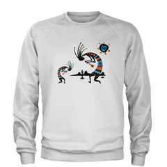 Native American Kokopelli Southwest Adult Crewneck Sweatshirt american, hopi, indian, native, navajo by Expression Tees