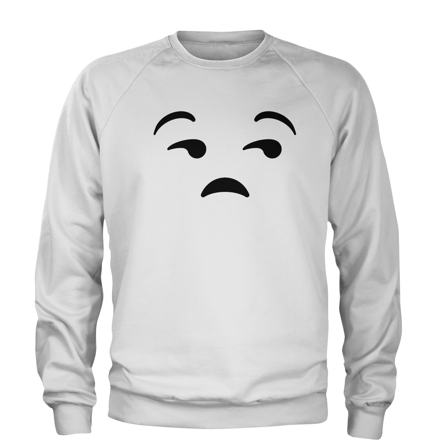 Emoticon Whatever Smile Face Adult Crewneck Sweatshirt cosplay, costume, dress, emoji, emote, face, halloween, smiley, up, yellow by Expression Tees