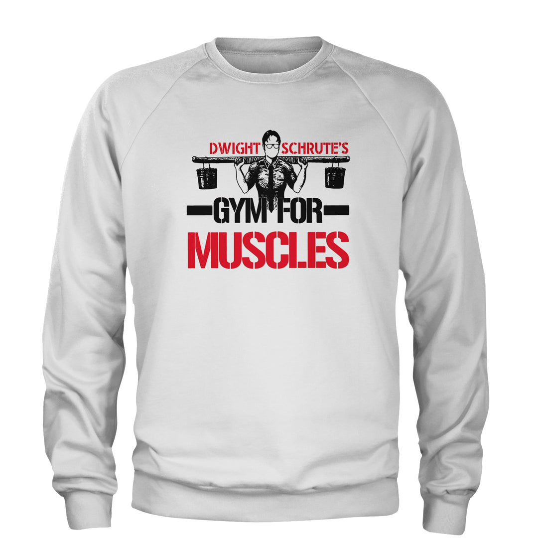Dwight Schrute Gym For Muscles Office Workout Adult Crewneck Sweatshirt
