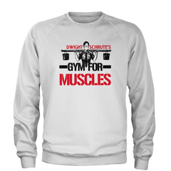 Dwight Schrute Gym For Muscles Office Workout Adult Crewneck Sweatshirt