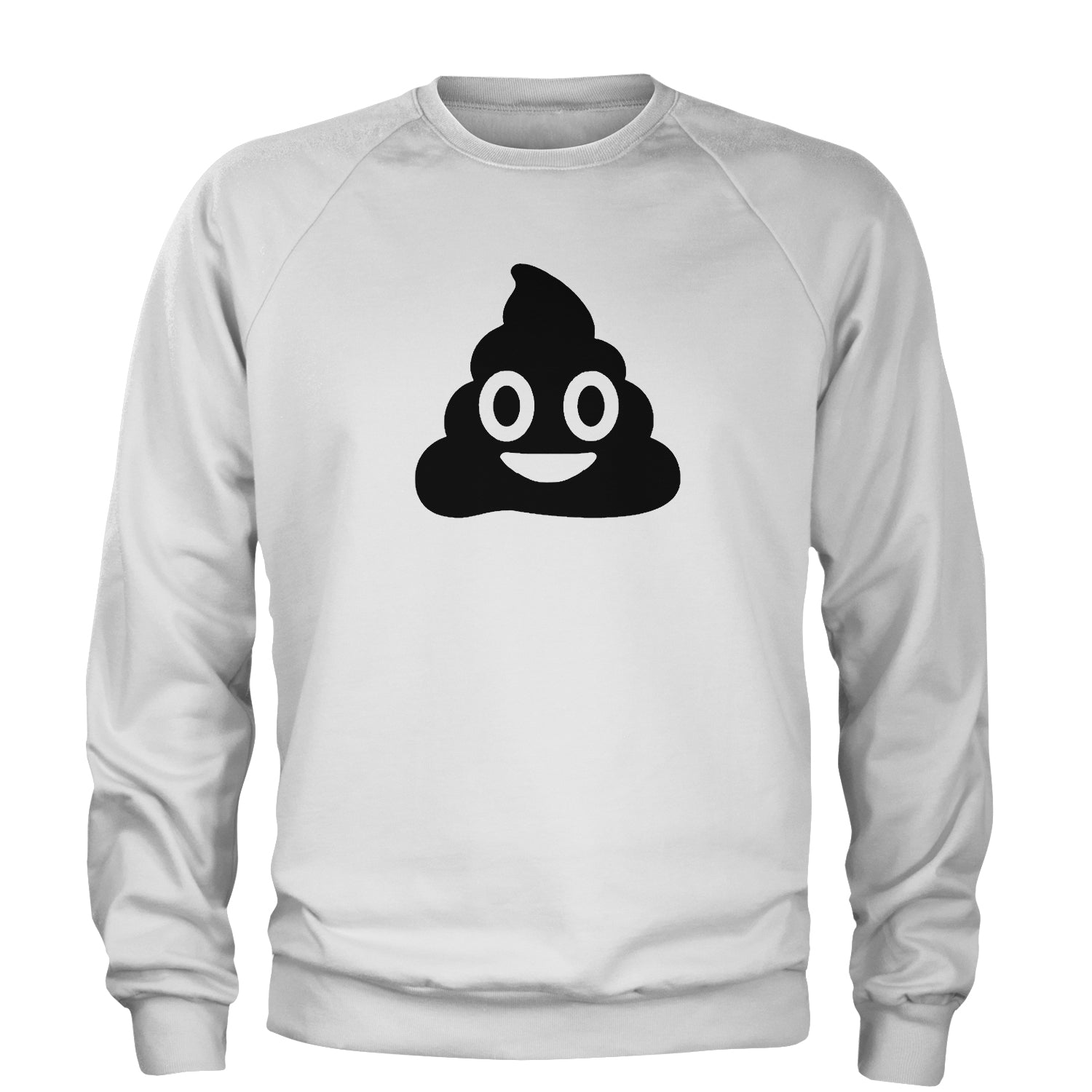 Emoticon Poop Face Smile Face Adult Crewneck Sweatshirt cosplay, costume, dress, emoji, emote, face, halloween, smiley, up, yellow by Expression Tees