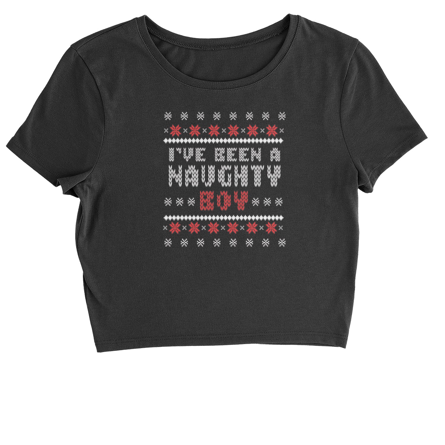 I've Been A Naughty Boy Ugly Christmas Cropped T-Shirt list, naughty, nice, santa, ugly, xmas by Expression Tees