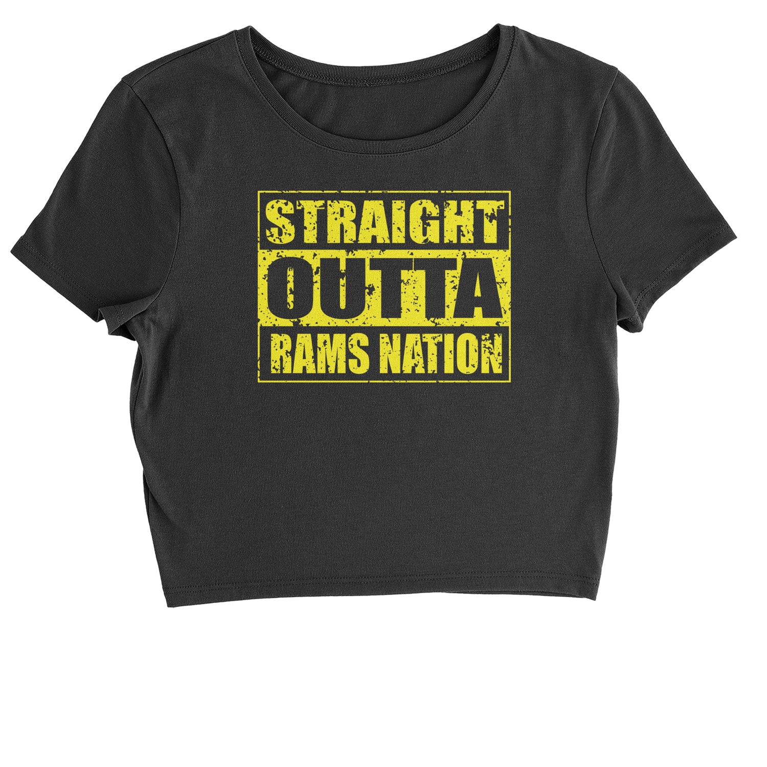 Straight Outta Rams Nation Cropped T-Shirt california, football, jersey by Expression Tees