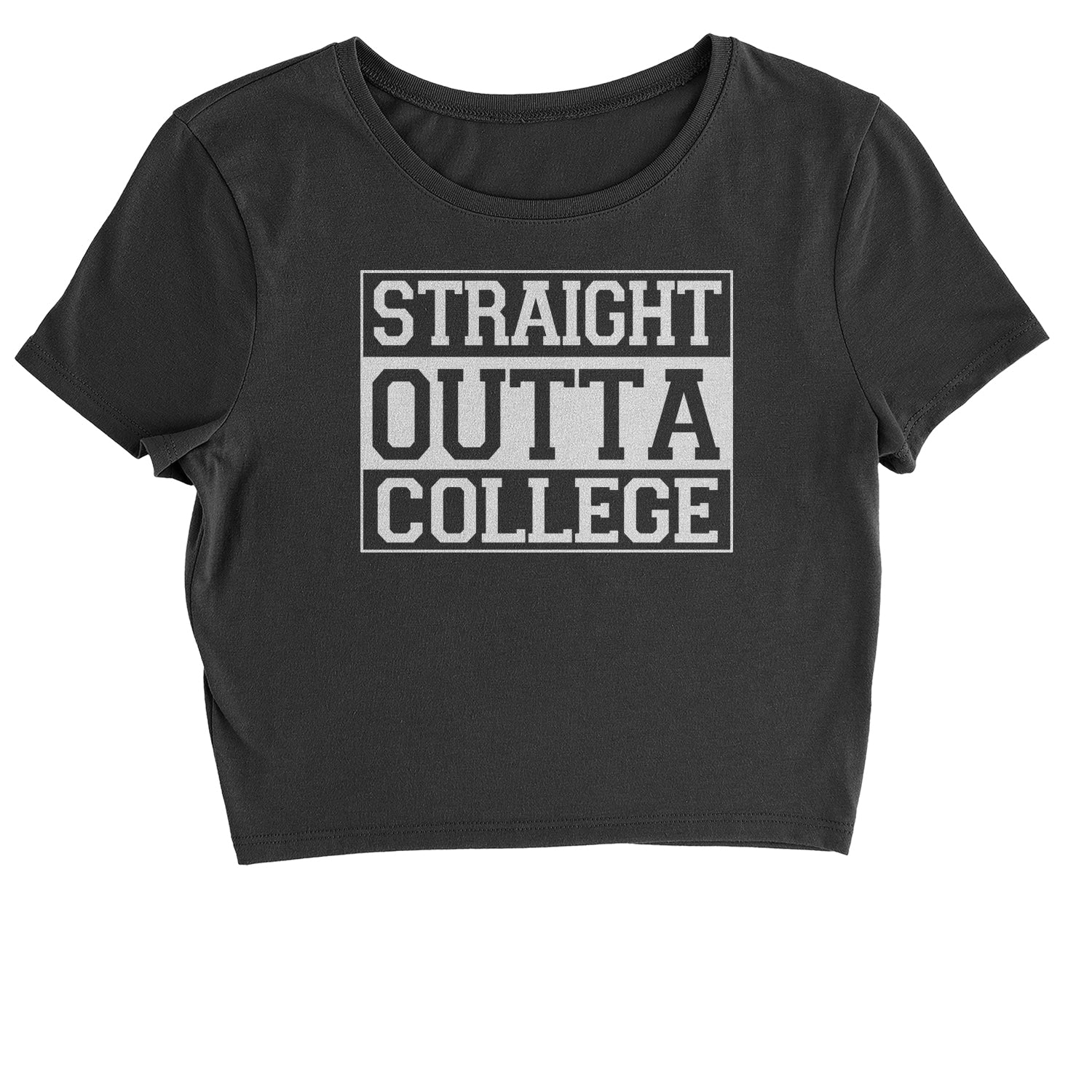 Straight Outta College Cropped T-Shirt 2017, 2018, 2019, and, cap, class, for, gift, gown, graduate, graduation, of by Expression Tees