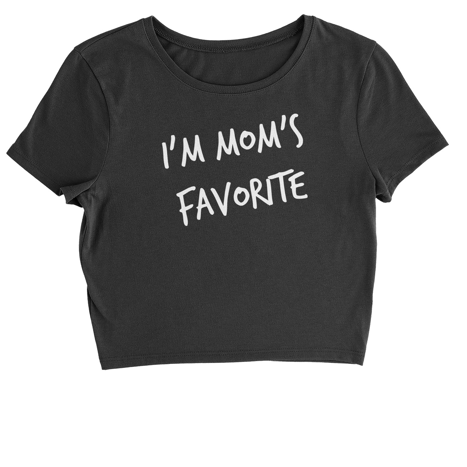 I'm Mom's Favorite Cropped T-Shirt bear, buck, mama, papa by Expression Tees