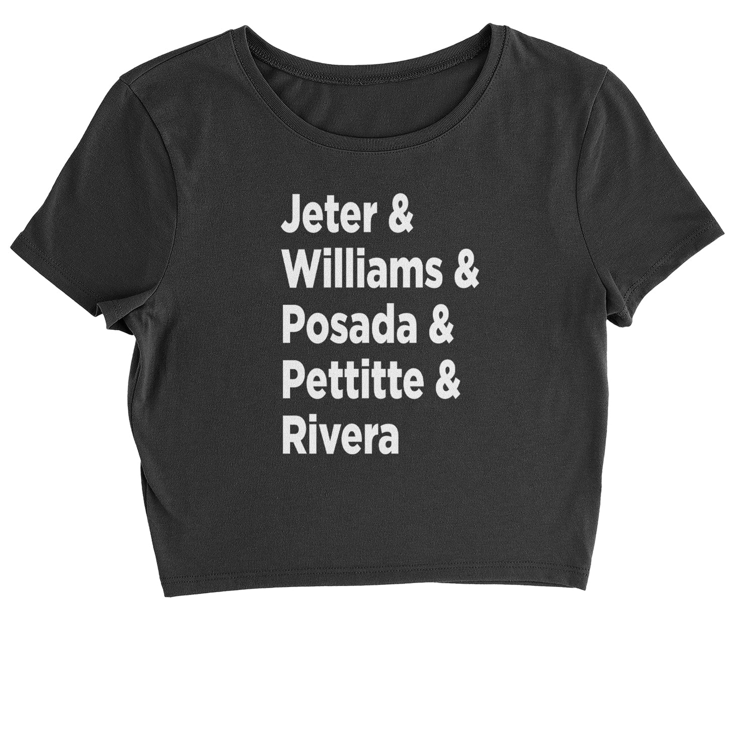 Jeter and Williams and Posada and Pettitte and Rivera Cropped T-Shirt baseball, comes, here, judge, the by Expression Tees