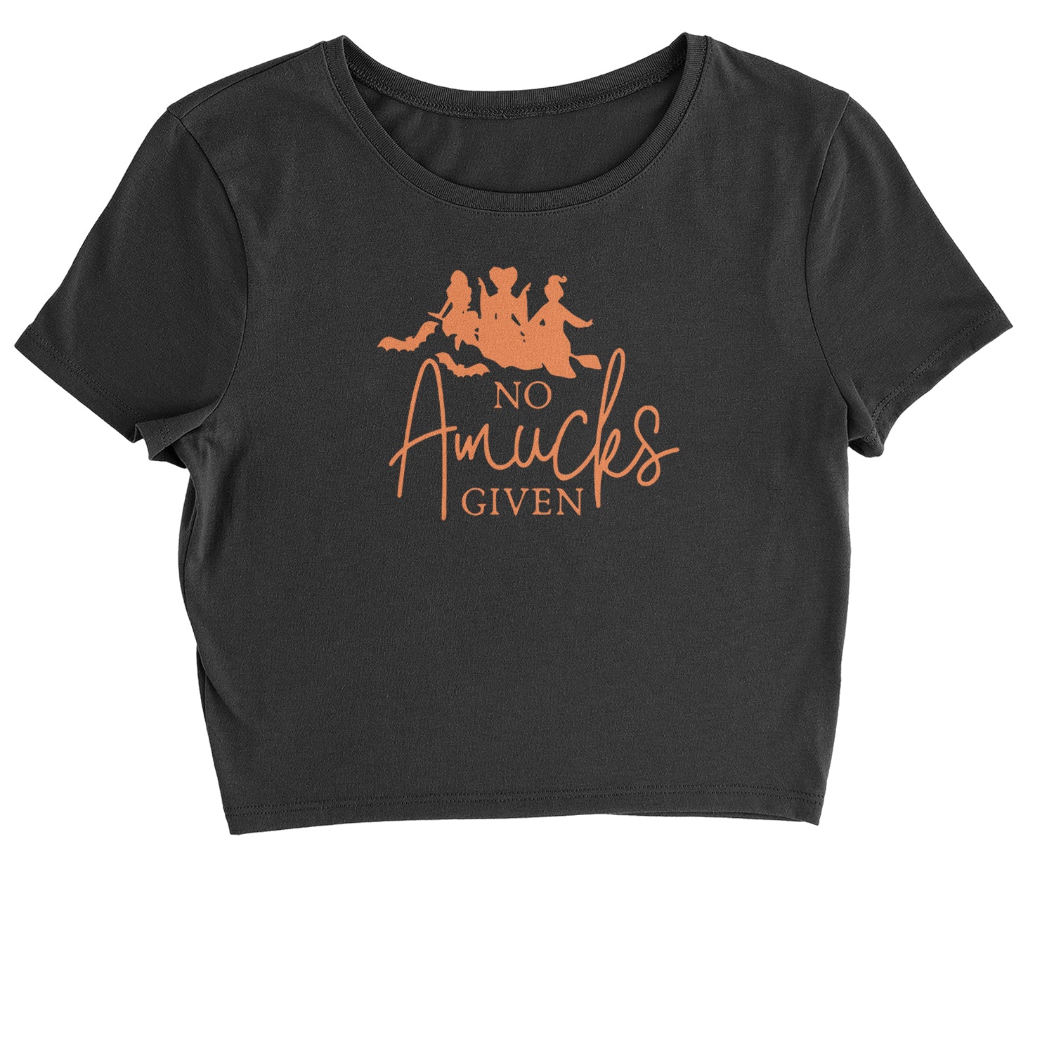 No Amucks Given Hocus Pocus Cropped T-Shirt descendants, enchanted, eve, hallows, hocus, or, pocus, sanderson, sisters, treat, trick, witches by Expression Tees