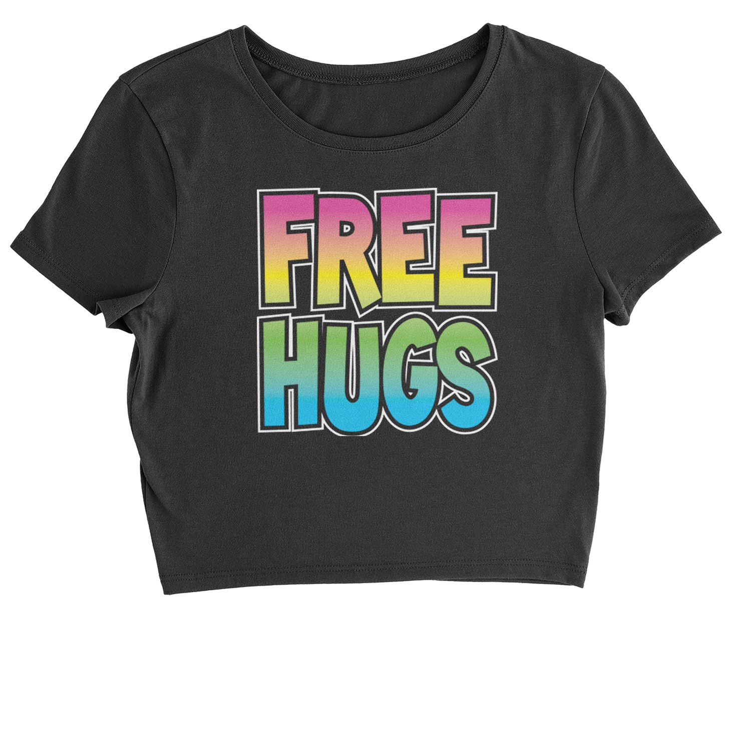 Free Hugs Cropped T-Shirt free, hugger, hugging, hugs by Expression Tees