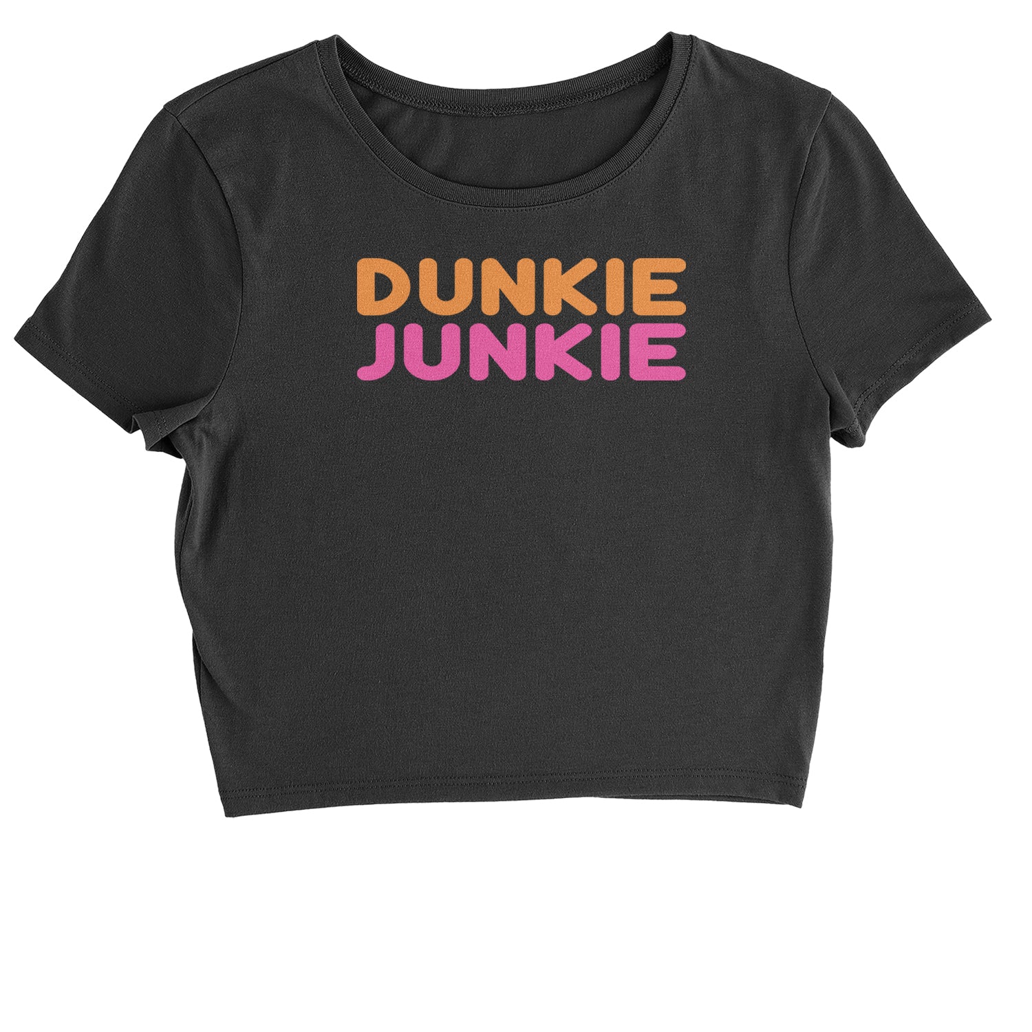 Dunkie Junkie Cropped T-Shirt addict, capuccino, coffee, dd, dnkn, dunkin, dunking, latte by Expression Tees