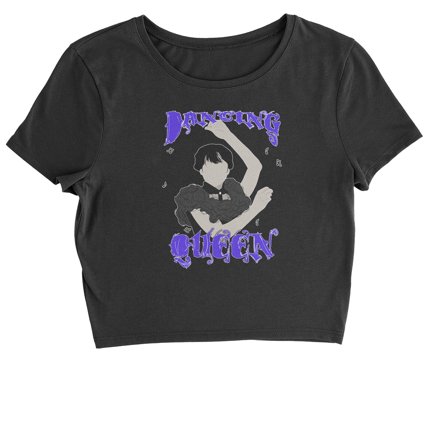 Wednesday Dancing Queen Cropped T-Shirt black, On, we, wear, wednesdays by Expression Tees