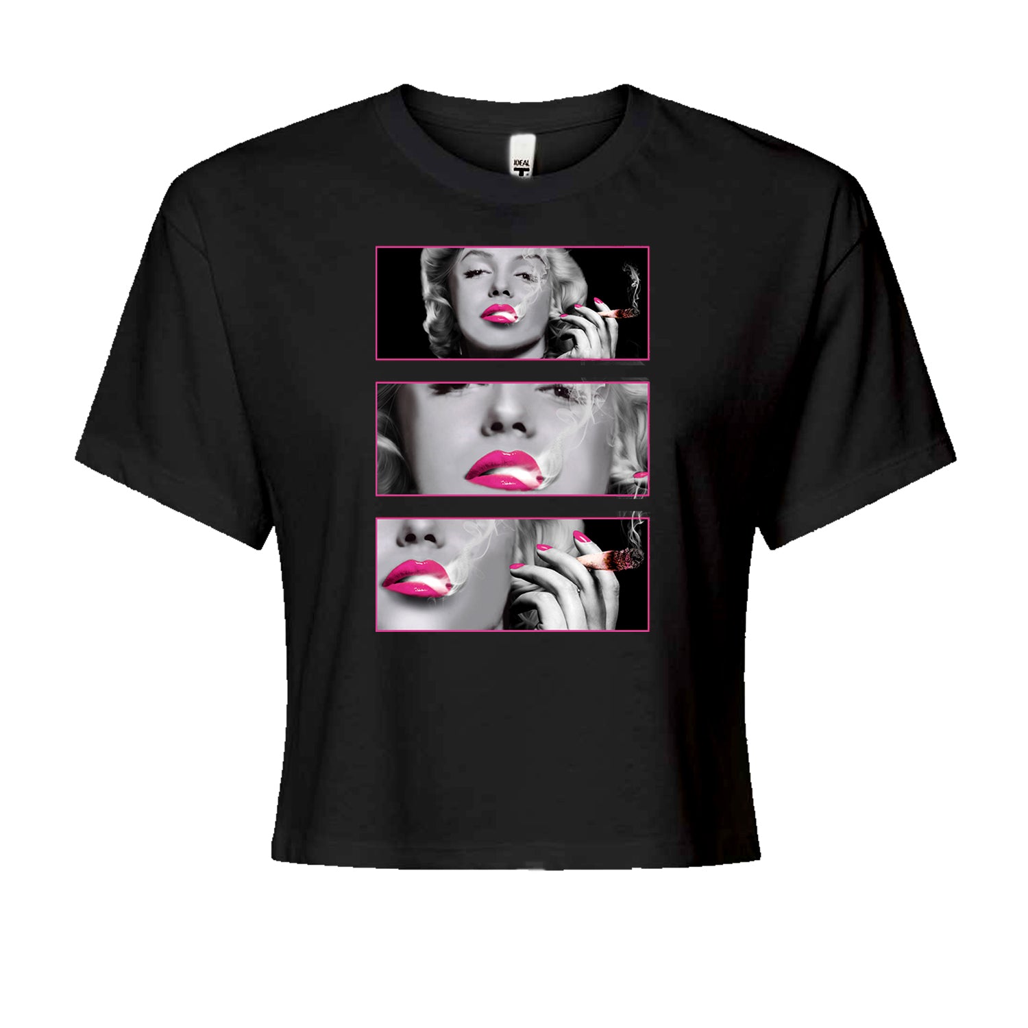 Marilyn Monroe Roll It Lick It Smoke It Cropped T-Shirt