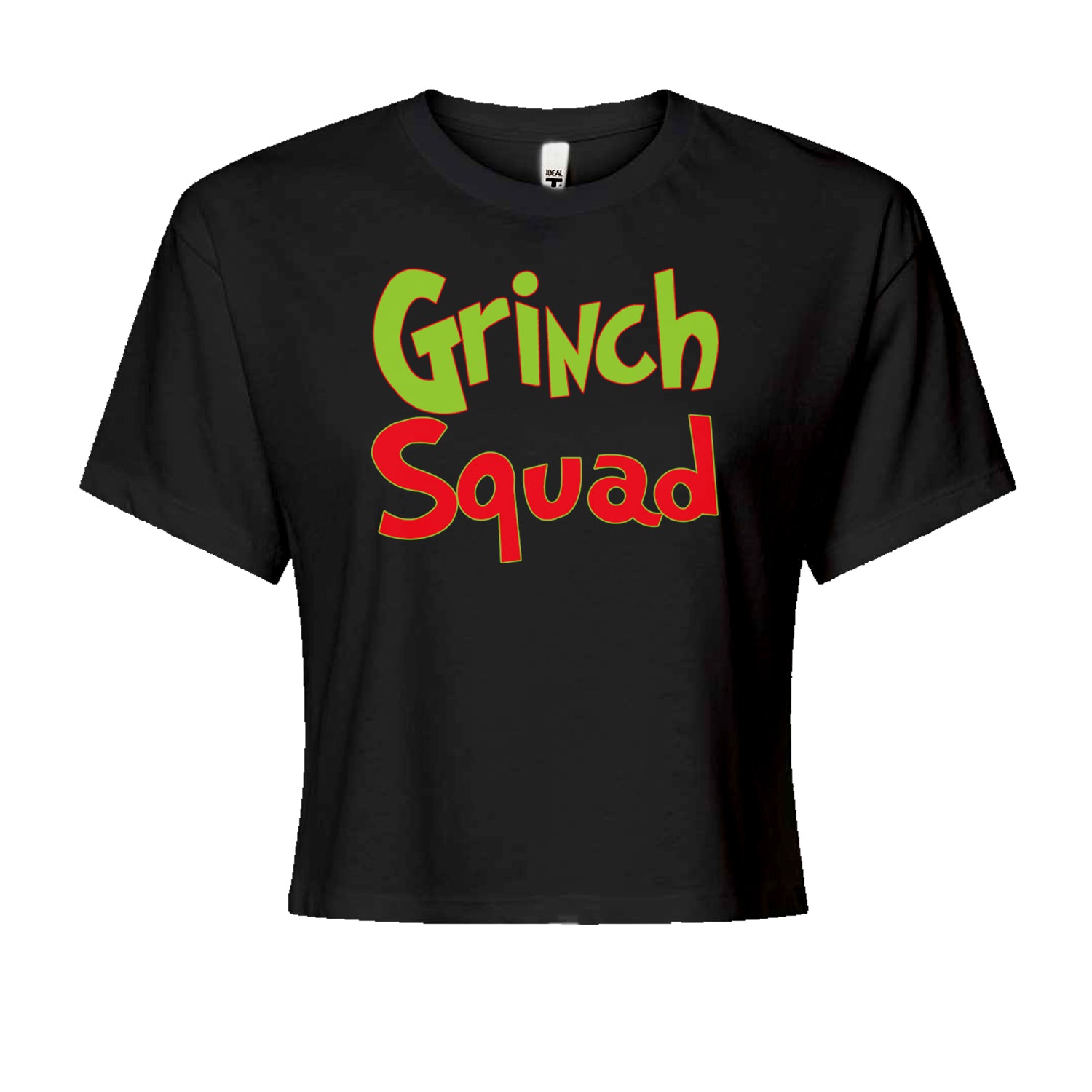 Gr-nch Squad Jolly Grinchmas Merry Christmas Cropped T-Shirt