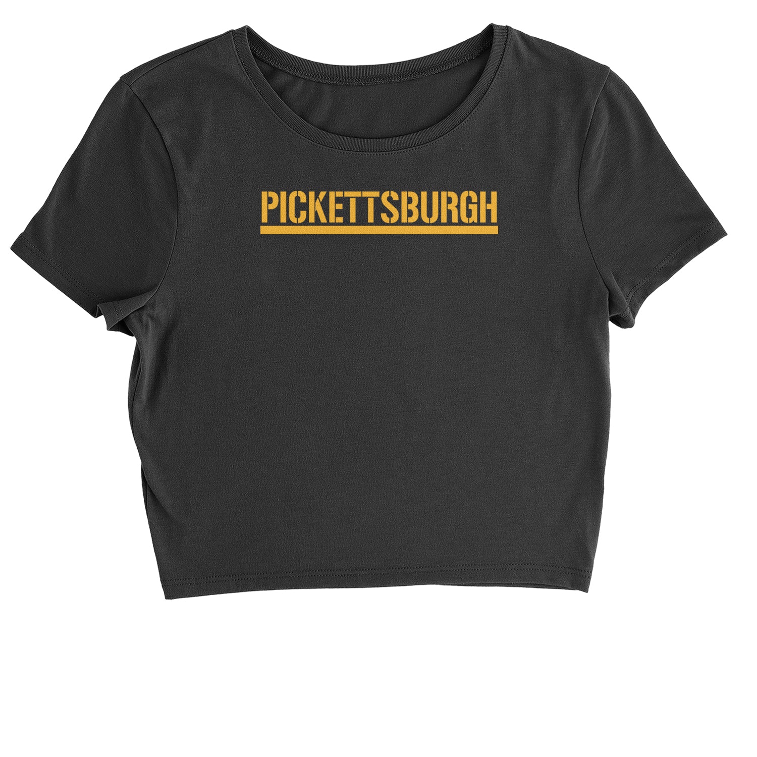 Pickettsburgh Pittsburgh Football Cropped T-Shirt apparel, city, clothing, curtain, football, iron, jersey, nation, pennsylvania, steel, steeler by Expression Tees