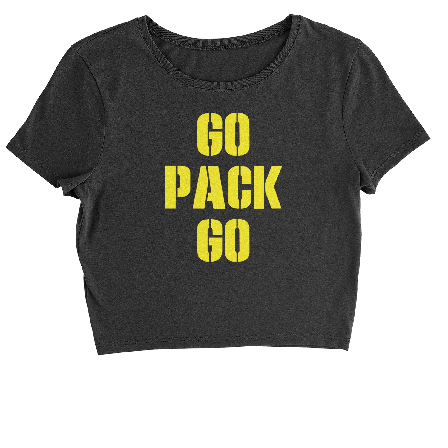 Go Pack Go Green Bay Cropped T-Shirt football, greenbay, packer by Expression Tees