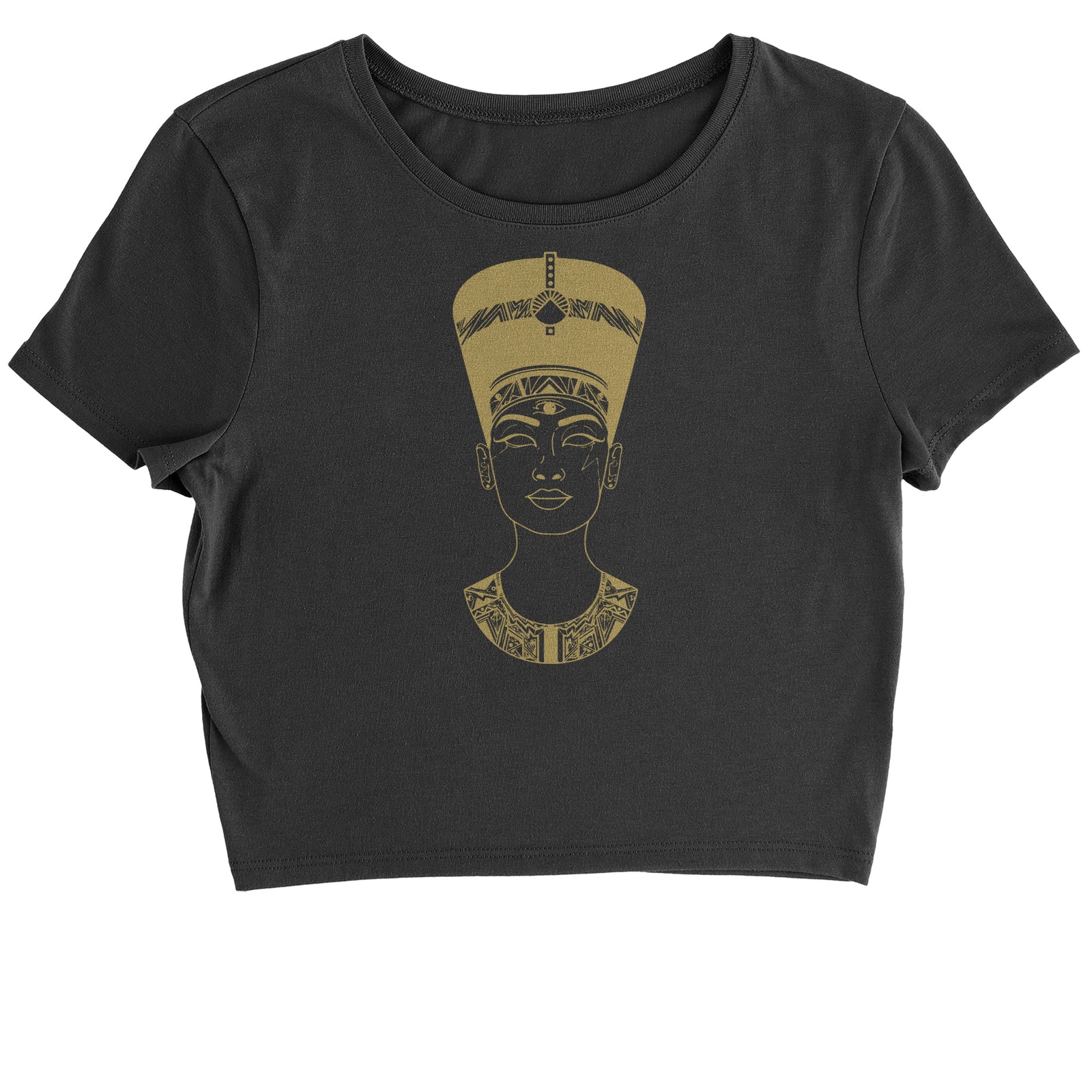 Nefertiti Egyptian Queen Cropped T-Shirt african, american, aten, egyptian, goddess by Expression Tees