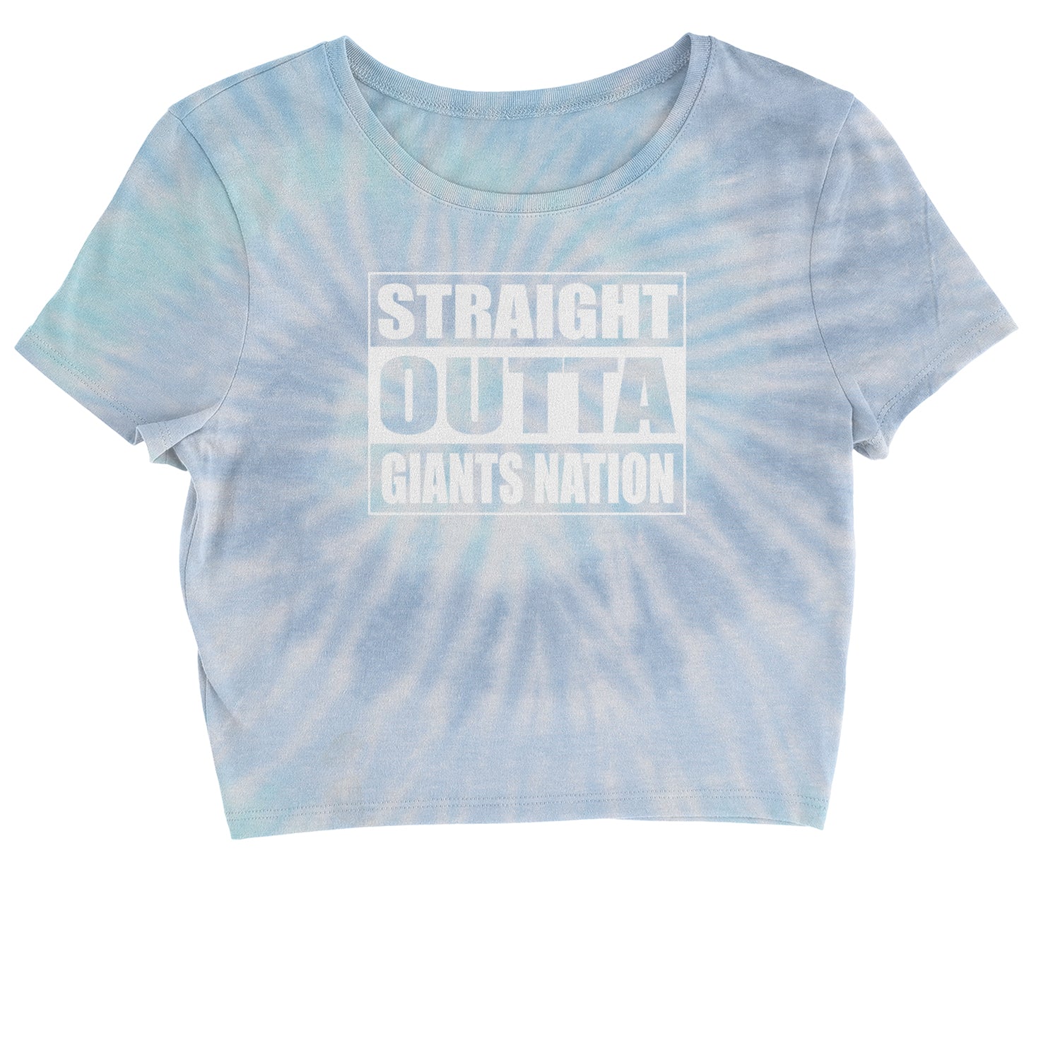 Straight Outta Giants Nation Cropped T-Shirt bleed, blue, football, giants, new, ny, york by Expression Tees