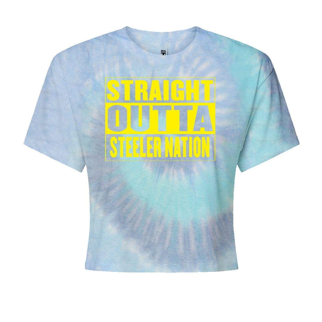 Straight Outta Steeler Nation Football  Cropped T-Shirt