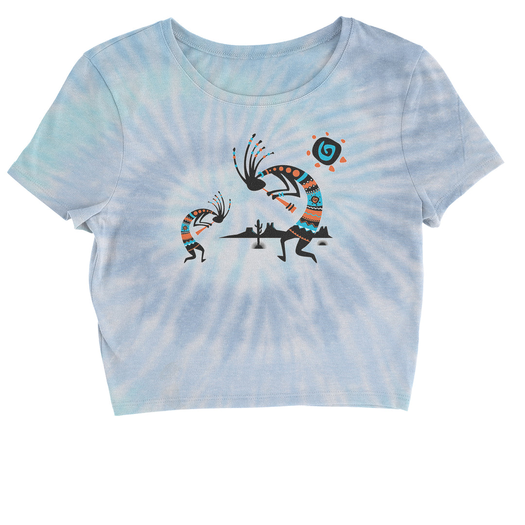 Native American Kokopelli Southwest Cropped T-Shirt american, hopi, indian, native, navajo by Expression Tees