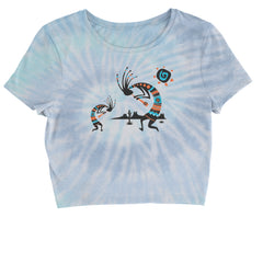 Native American Kokopelli Southwest Cropped T-Shirt american, hopi, indian, native, navajo by Expression Tees