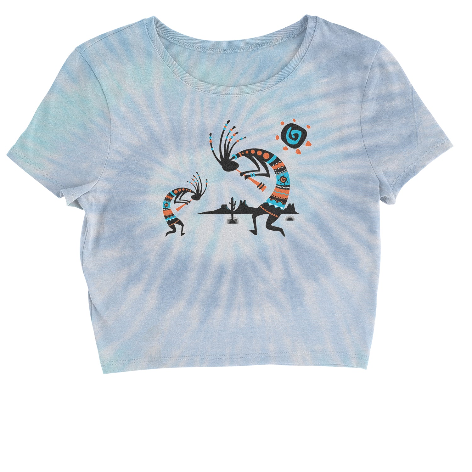 Native American Kokopelli Southwest Cropped T-Shirt american, hopi, indian, native, navajo by Expression Tees