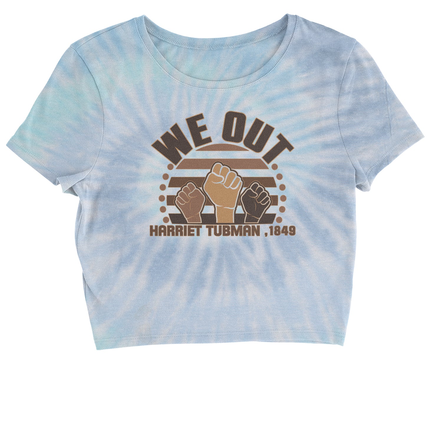 We Out Harriet Tubman Raised Fists BLM Cropped T-Shirt african, american, black, blm, harriet, harriett, lives, matter, out, shirt, tubman, we by Expression Tees