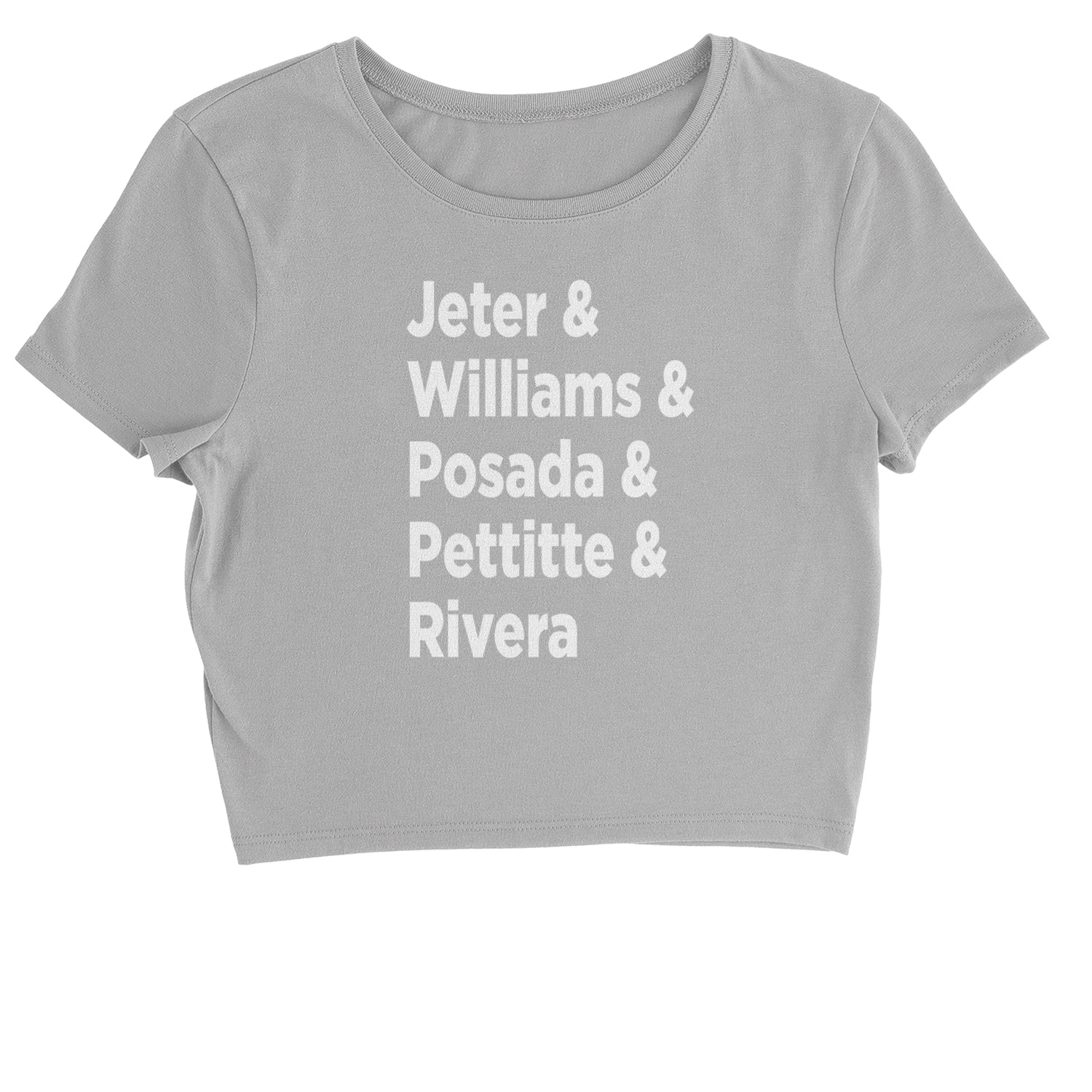 Jeter and Williams and Posada and Pettitte and Rivera Cropped T-Shirt baseball, comes, here, judge, the by Expression Tees