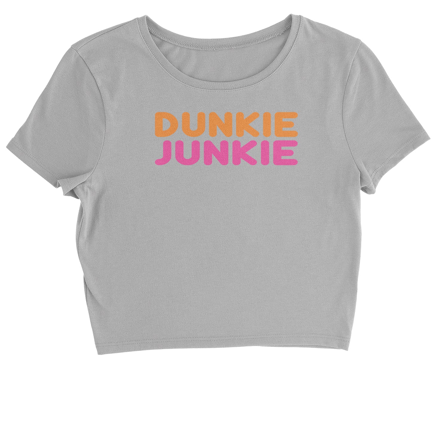 Dunkie Junkie Cropped T-Shirt addict, capuccino, coffee, dd, dnkn, dunkin, dunking, latte by Expression Tees