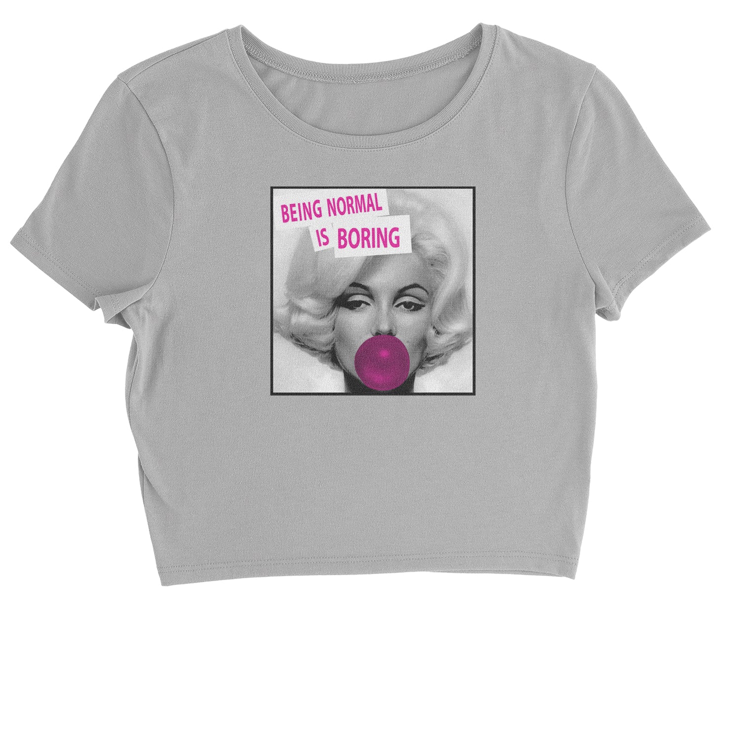 Marilyn Monroe Being Normal Is Boring Cropped T-Shirt art, iconic, marilyn, monroe, pop by Expression Tees