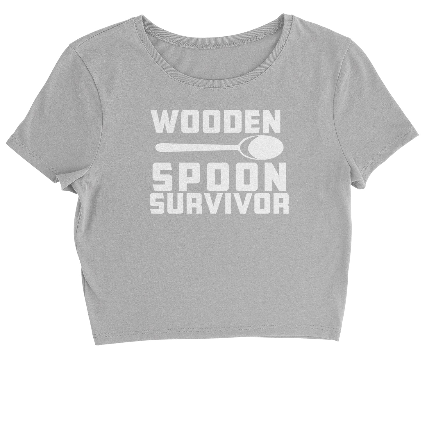 Wooden Spoon Survivor Cropped T-Shirt funny, shirt, spoon, survivor, wooden by Expression Tees