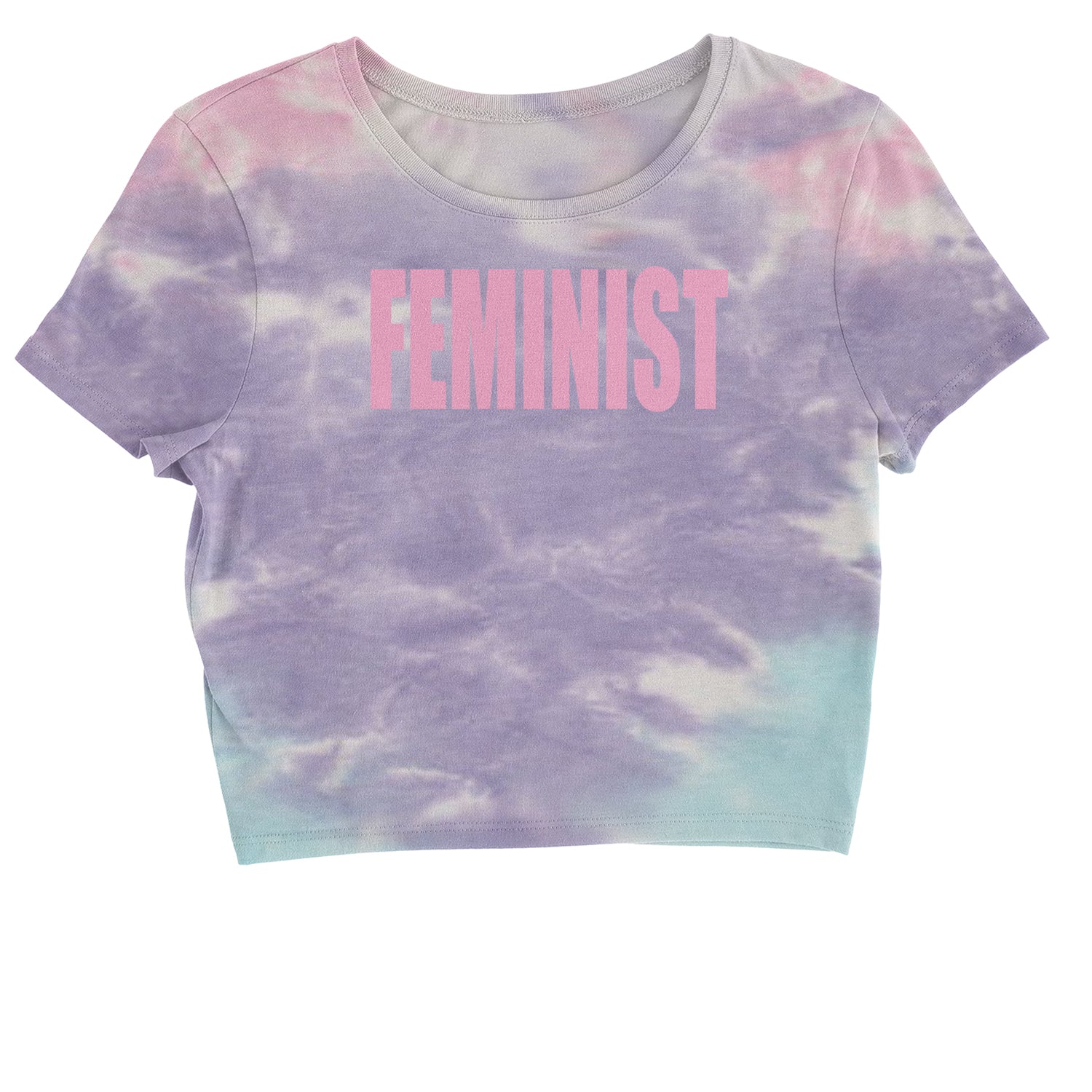 Feminist (Pink Print) Cropped T-Shirt a, equal, equality, feminism, feminist, gender, is, lgbtq, like, looks, nevertheless, pay, persisted, rights, she, this, what by Expression Tees